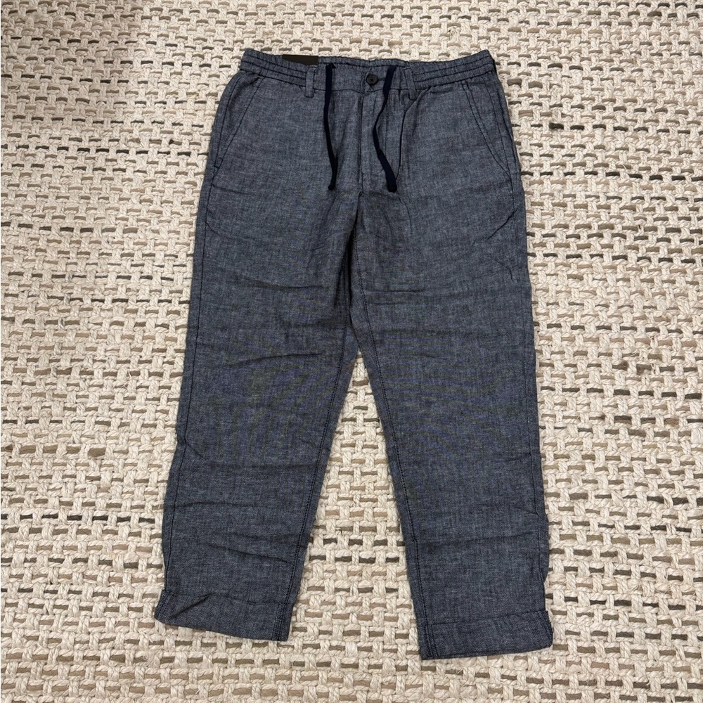 NWT Men’s BR Linen-Blend Mason Athletic-Tapered Fit Pants - Picture 2 of 9